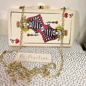 Betsey Johnson Poker Face Queen of Hearts Clutch